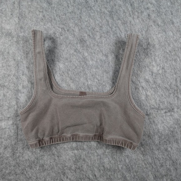 SKIMS Other - SKIMS Bra Women Medium Brown Cotton Jersey Scoop Neck Bralette Loungewear Top